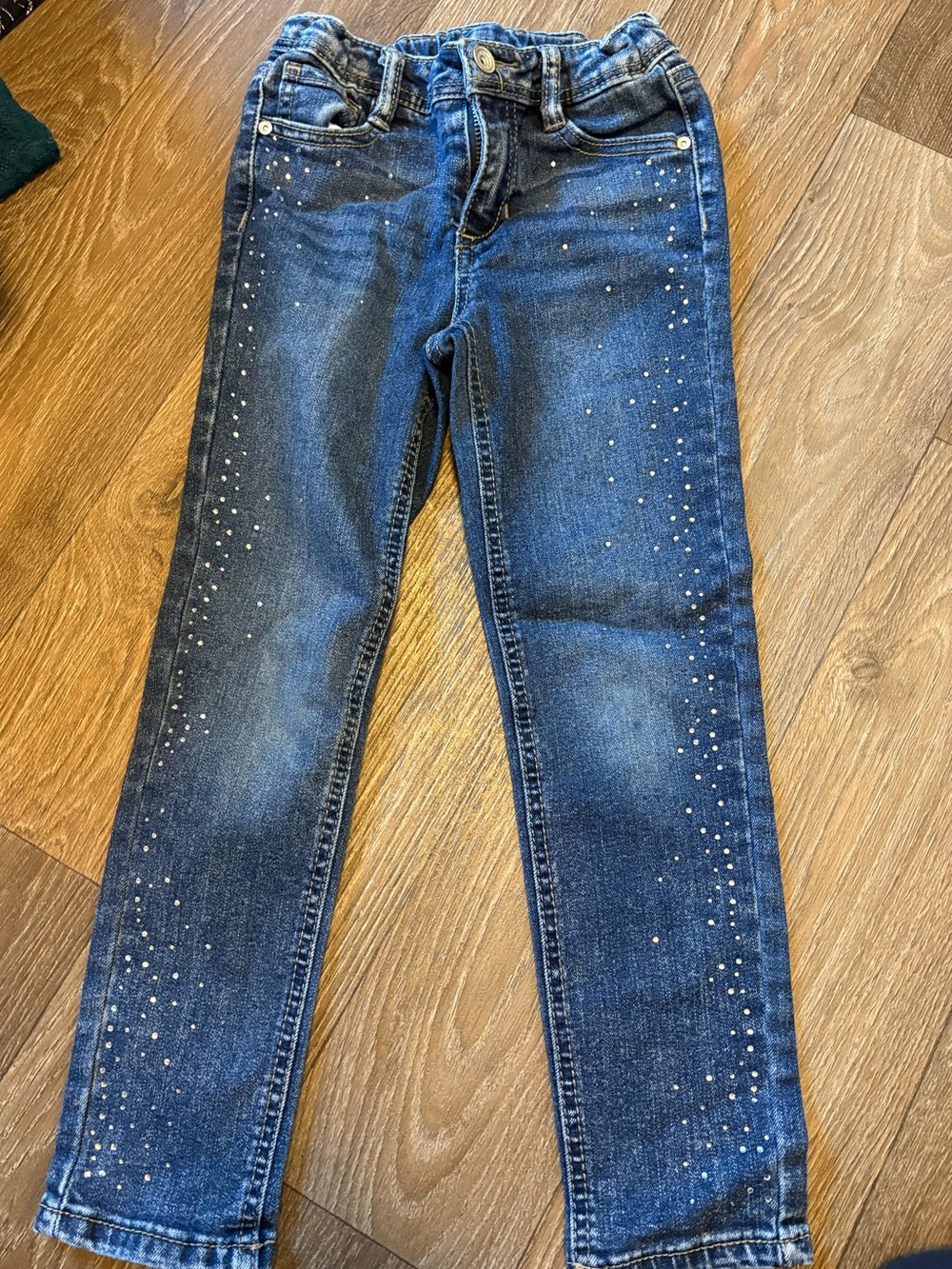 Girls' Dark Blue Rhinestone Skinny Jeans